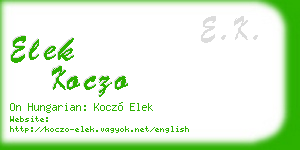 elek koczo business card